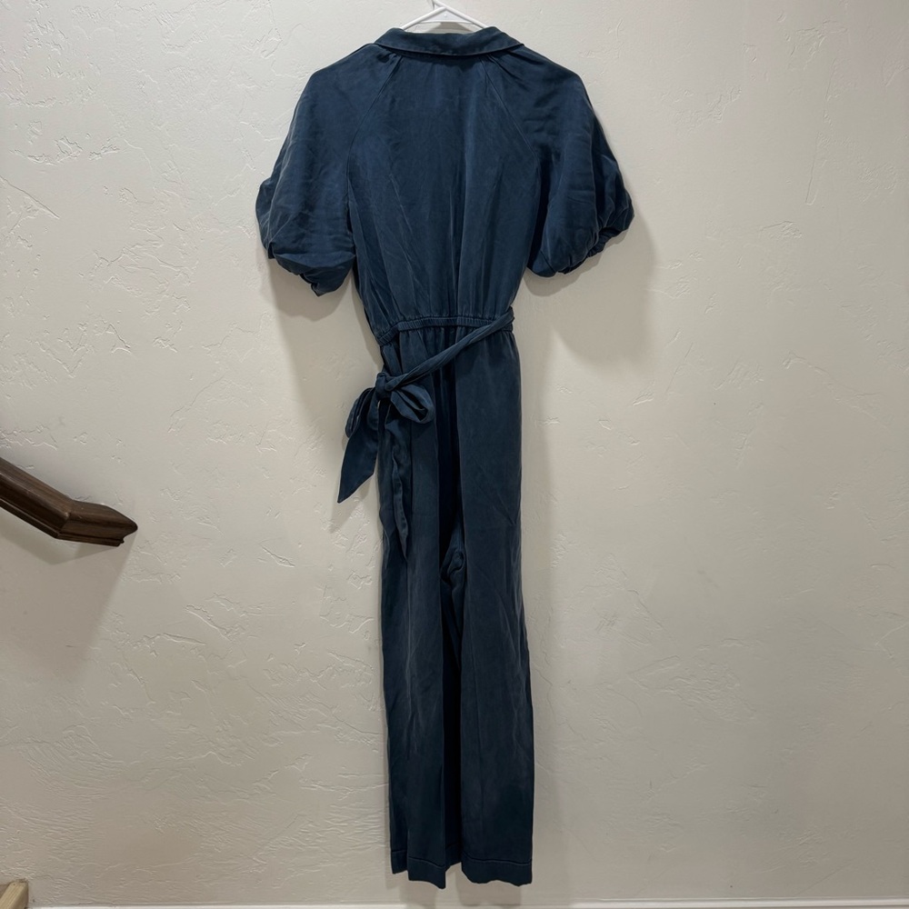 NWT J. Crew Drapey Belted Jumpsuit Blue Women's 6 Puff Sleeve Belted - Picture 12 of 15